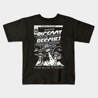 Bigfoot And Aliens Comics Kids T-Shirt